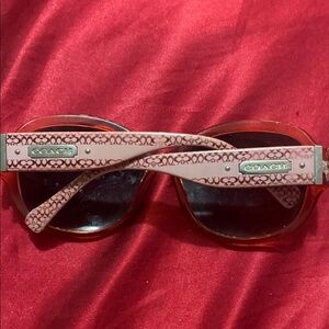 Coach Pink and Red Patterned Sunglasses